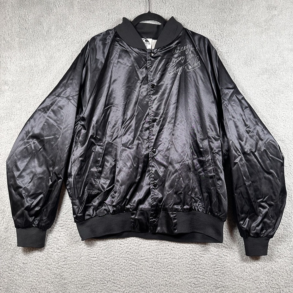 Tony Rocker Jacket Mens XL Black Augusta Sportswear Satin Autograph - No COA